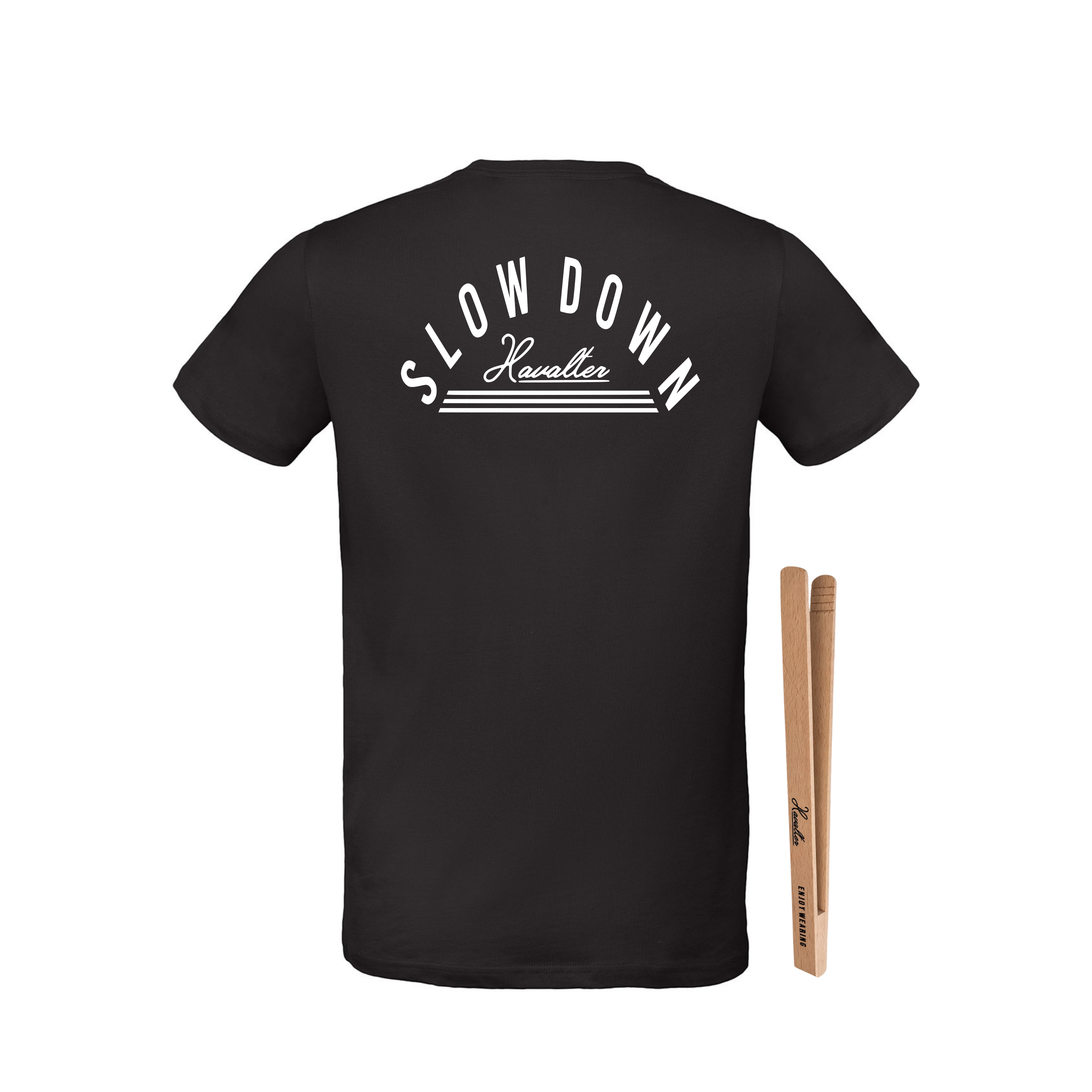 HAVALTER SLOW DOWN BLACK WITH BACKPRINT + GRILLZANGE, UNISEX